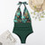 Summer One-piece Backless Lace-Up Ladies Swimsuit Floral-print Halter Bikini