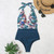Summer One-piece Backless Lace-Up Ladies Swimsuit Floral-print Halter Bikini