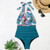 Summer One-piece Backless Lace-Up Ladies Swimsuit Floral-print Halter Bikini