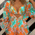 Leaf-print Waist Lace-up Three-Piece Bikini Set Long-sleeved Beach Sun Protection Swimsuit