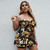 Two-Piece Suspender Skirt Swimsuit Digital Print Boxer Swimsuit Set