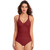 HS18110 Women Belly Cover One-Piece Swimsuit With Chest Pad