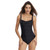 DS02 Ladies Suspender Conservative Triangle One-Piece Swimsuit With Chest Pad