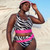 Sexy Printed Plus Size High Waist Split Bikini Swimsuit