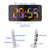 TS-8201 LED Digital Mirror Alarm Clock Big Screen Dual USB Desktop Table Clock