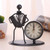 Iron Stainless Steel Small Table Clock Retro Personality Clock Birthday Gift