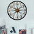YX0806 60cm 3D Vintage Decorative Wall Clock Wheel Shape Household Large Wall Watch