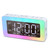 Color Changing LED Light Mirror Alarm Clock Built-in 8 Natural Music