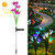 Simulated Lily Flower 4 Heads Solar Powered Outdoor IP55 Waterproof LED Decorative Lawn Lamp, Colorful Light