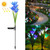Simulated Lily Flower 4 Heads Solar Powered Outdoor IP55 Waterproof LED Decorative Lawn Lamp, Colorful Light