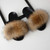Fox Fur Slippers Flip-flops Non-slip Flat Fur Shoes Sandals for Women