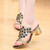 Fashion Thick Heel Rhinestone Fish Mouth Slippers
