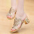 Fashion Thick Heel Rhinestone Fish Mouth Slippers