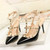 Pointed Stiletto Rivets Shallow Mouth High Heels