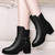 Round Head Boots with Thick Side Zipper Boots and Velvet Boots