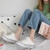 Women Canvas Shoes Inner Heightened Semi-Slipper Lazy Shoes
