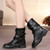 Female Martin Boots Riveted Belt Buckle Flat Bottom Boots