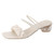 Silk Mesh Pearl Outerwear Crystal Mid-heel Sandals Sippers