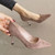 Women Suede High Heels Shallow Mouth Pointed Toe Square Buckle Thin Heel Pumps