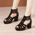 Women Chunky Heel Sandals Anti-slip Fish Mouth High Heels Soft Bottom Open Toe Sandals