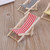 Wooden Striped Casual Chair Doll House Miniature Toy Christmas Gift Scene Model, Random Color Dlivery
