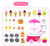 Simulation Small Carts Girl Mini Candy Cart Ice Cream Shop Children Toys with Music and Light