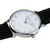 Luminous Round Dial Retro Digital Display Men Quartz Watch with PU Leather Band (Black + Blue)