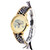 Round Dial Elephant Pattern Fashion Women Quartz Watch with Colorful Hand-woven Rope Band (Black + Blue + Yellow + Magenta)