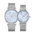 CAGARNY 6812 Round Dial Alloy Silver Case Fashion Couple Watch Men & Women Lover Quartz Watches with Stainless Steel Band