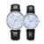 CAGARNY 6812 Round Dial Alloy Silver Case Fashion Couple Watch Men & Women Lover Quartz Watches with PU Leather Band
