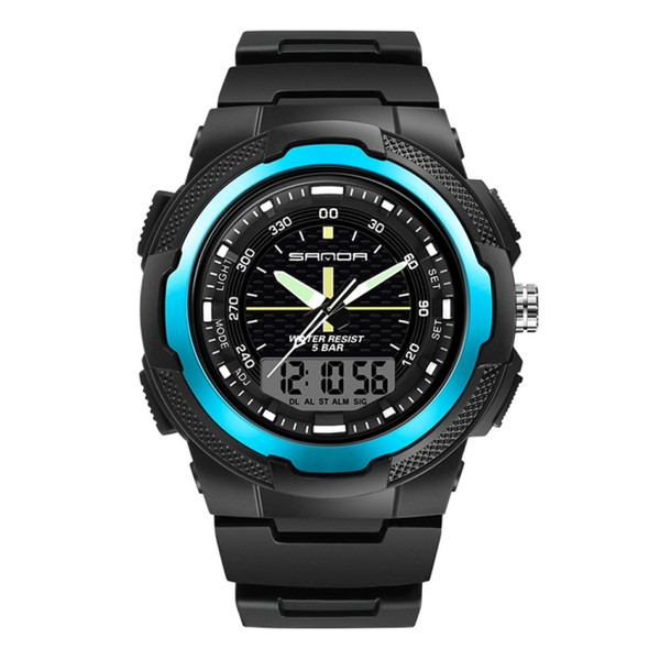 Sanda 3004 Electronic Watch Movement Men Watch Outdoor Sports Luminous Waterproof Multi-Function Watch