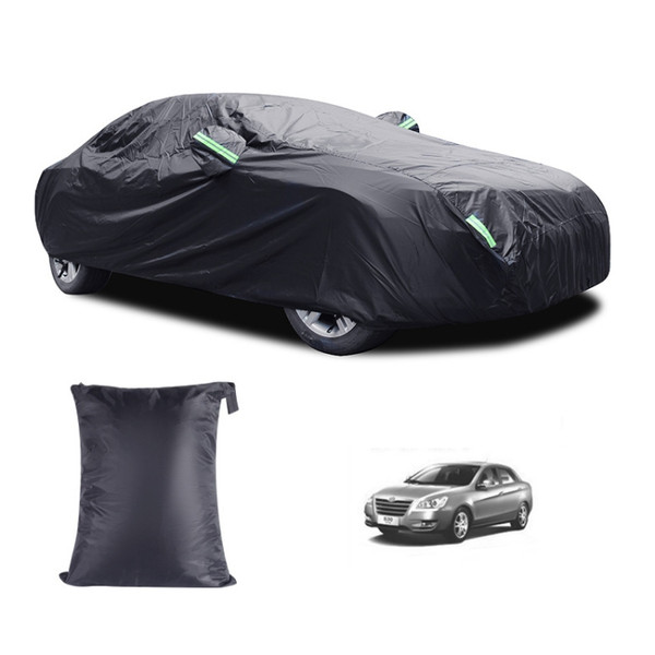 190T Silver Coated Cloth Car Rain Sun Protection Car Cover with Reflective Strip