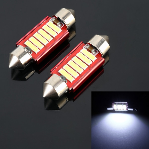 2 PCS 2W 100 LM 6000K 36MM 6 SMD-7020 LEDs Bicuspid Port Decoding Car Dome Lamp LED Reading Light, DC 12V