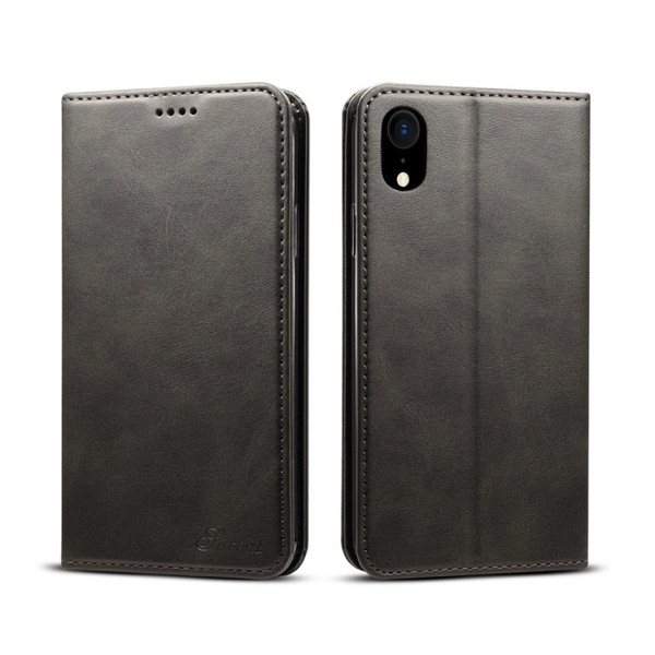 For iPhone XR Suteni Calf Texture Horizontal Flip Leather Case with Holder & Card Slots & Wallet