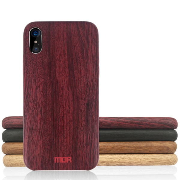 For iPhone X MOFI Element Series Wood Texture Soft Protective Back Cover Case