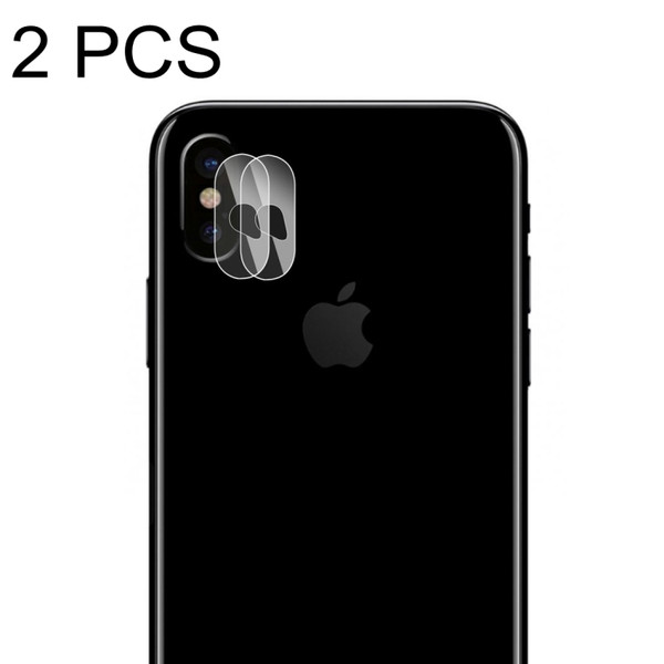 For iPhone X 2pcs ENKAY Hat-Prince 0.2mm 9H Hardness 2.15D Curved Explosion-proof Rear Camera Lens Protector Tempered Glass Protective Film