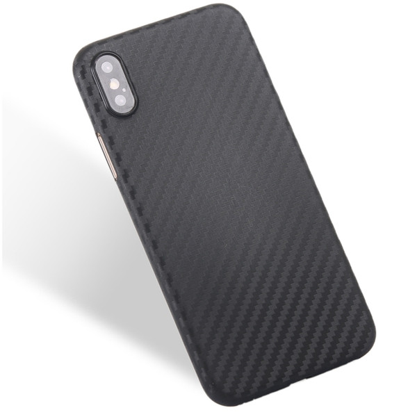 For iPhone X / XS Carbon Fibre Texture PP Protective Back Cover Case