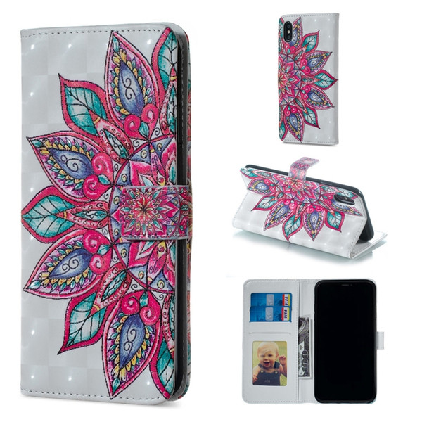 For iPhone X Half Flower Pattern Horizontal Flip Leather Case with Holder & Card Slots & Photo Frame & Wallet
