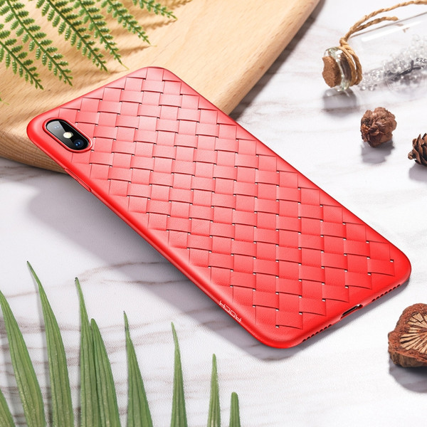 For iPhone XS ROCK Slim Weave Style TPU Soft Case