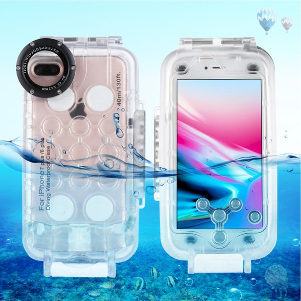 HAWEEL 40m/130ft Waterproof Diving Case for iPhone 8 Plus & 7 Plus, Photo Video Taking Underwater Housing Cover