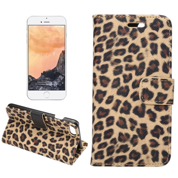 For  iPhone 8 & 7  Leopard Pattern Horizontal Flip Leather Case with Holder & Card Slots & Wallet