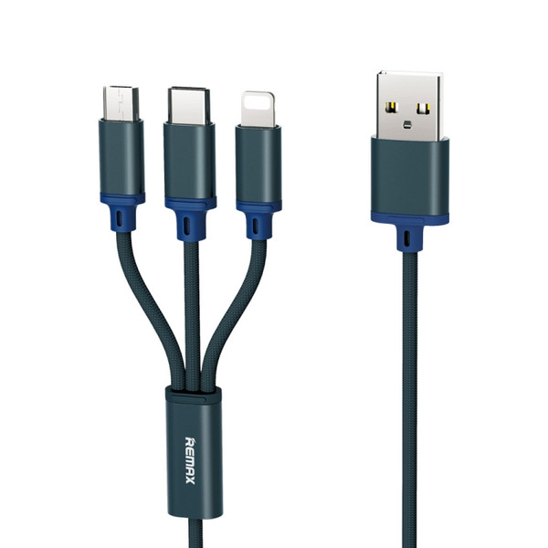 REMAX RC-131TH 1m 2.8A 3 in 1 USB to 8 Pin & USB-C / Type-C & Micro USB Charging Cable