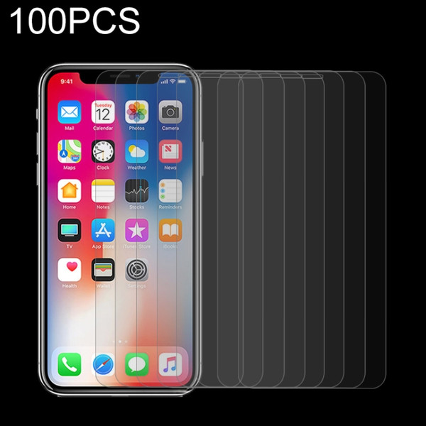 For iPhone 11 Pro / XS / X 100pcs 0.26mm 9H Surface Hardness Explosion-proof Non-full Screen Tempered Glass Screen Film