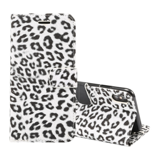 For iPhone XS Max Leopard Pattern Horizontal Flip Leather Case with Holder & Card Slots