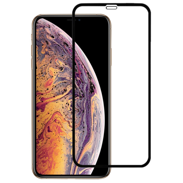 For iPhone XS Max 9H 2.5D Ultrathin Silk-screen Carbon Fiber Full Screen Protector Film