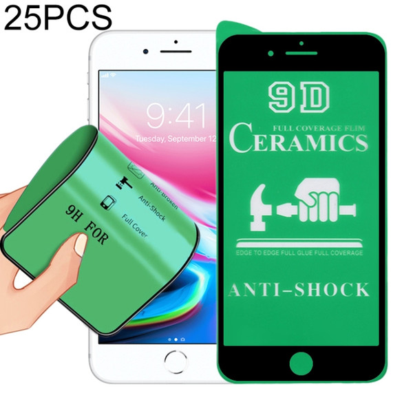 25 PCS 2.5D Full Glue Full Cover Ceramics Film for iPhone 8 Plus / 7 Plus