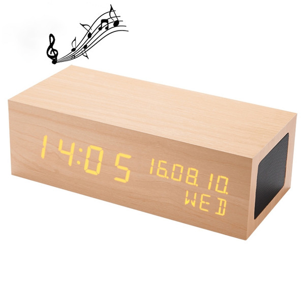 Wooden Clock Bluetooth Speaker