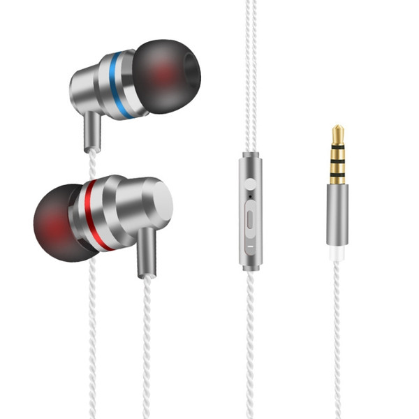 2 PCS TS8 3.5mm In-Ear Metal Wired Control Phone Earphone