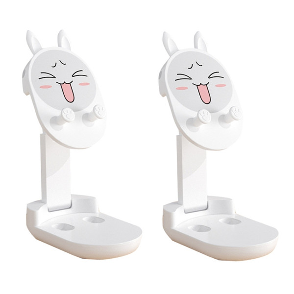 2PCS Mobile Phone Bracket Desktop Cute Cartoon Tablet Live Broadcast Bracket, Style: