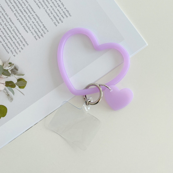 5 PCS Heart-shaped Silicone Bracelet Mobile Phone Lanyard Anti-lost Wrist Rope